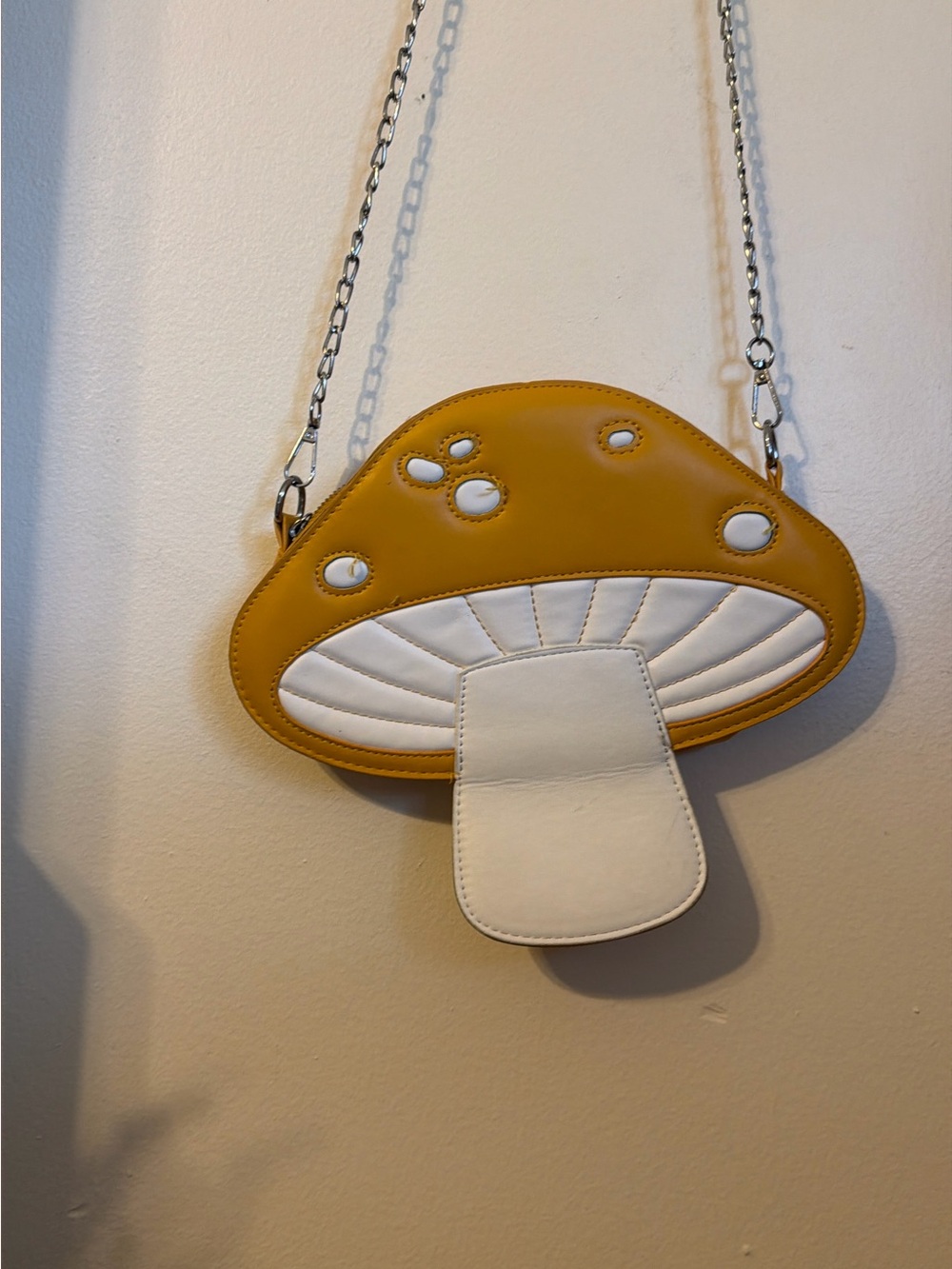 Mushroom Crossbody Bag in Mustard and White